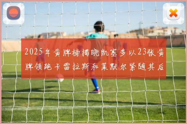2025年黄牌榜揭晓凯塞多以23张黄牌领跑卡雷拉斯和莱默尔紧随其后